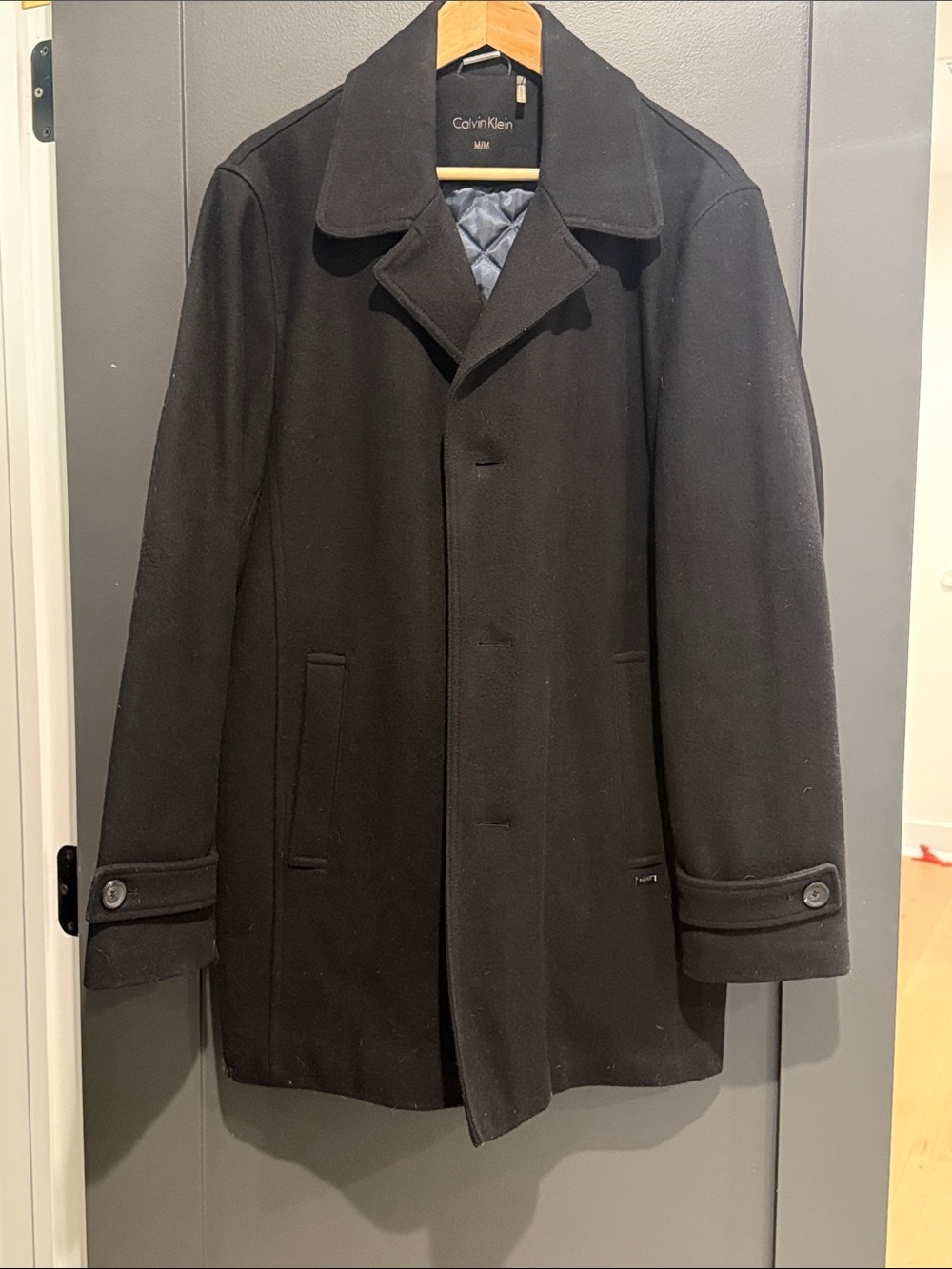 Calvin Klein Men’s Black trench Coat Size Medium